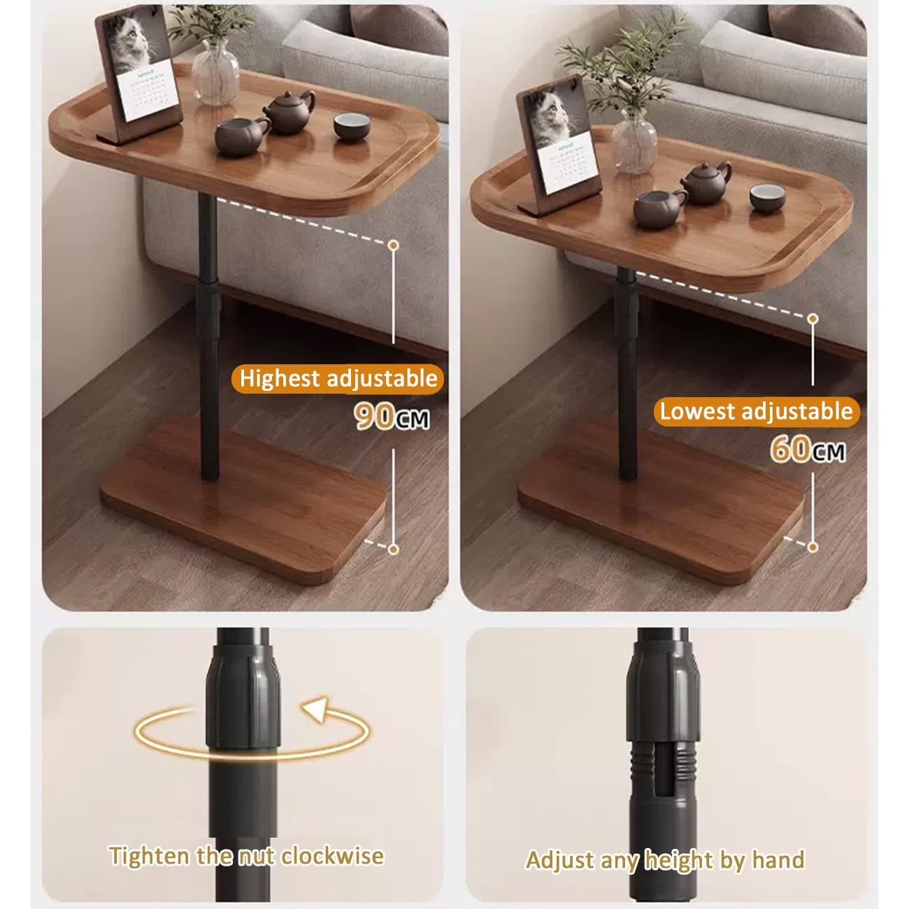 Amazon｜C字型サイドテーブル ベッドサイドテーブル リビングルーム用